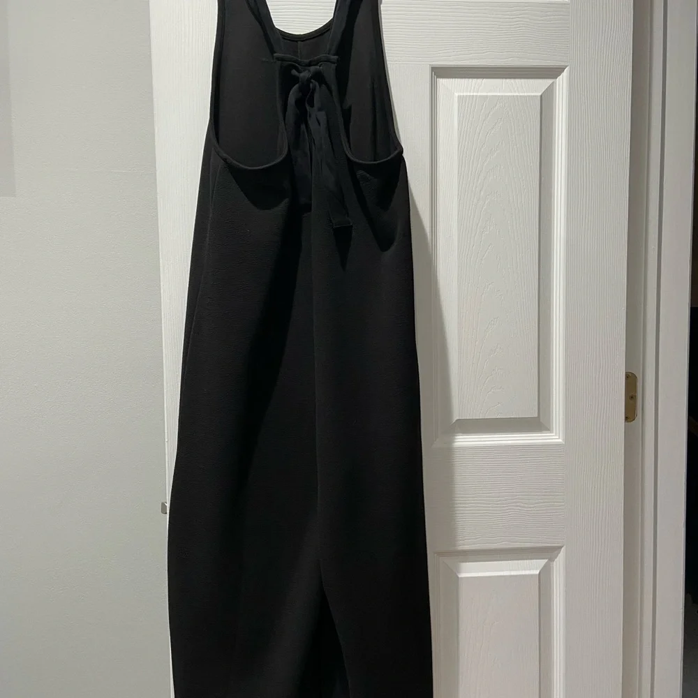 Madewell Texture & Thread Black Wide Leg Tie Back Jumpsuit - Picture 2 of 7